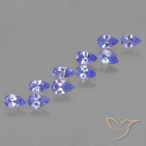 2.01 ct natürliche violett-blau Tansanit-Edelsteine, Birnenform, VS