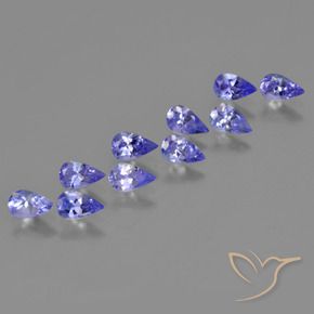 2.38 ct natürliche Intensives Violettblau Tansanit-Edelsteine, Birnenform, VS