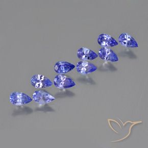 2.54 ct natürliche tiefviolett-blau Tansanit-Edelsteine, Birnenform, VS