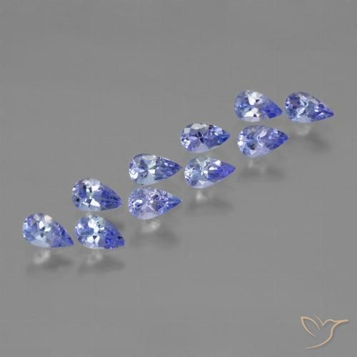 2.36ctw Natürlicher violett-blau Tansanit, Birnenform, VS