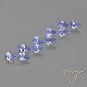 1.64 ct natürliche violett-blau Tansanit-Edelsteine, Birnenform, VS