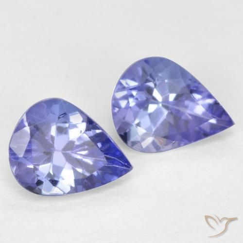 0.60ctw Natürlicher Intensives Violettblau Tansanit, Birnenform, VVS-VS