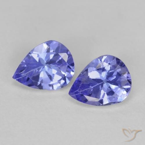 0,63 ct natürliche blauer Tansanit-Edelsteine, Birnenform, VS