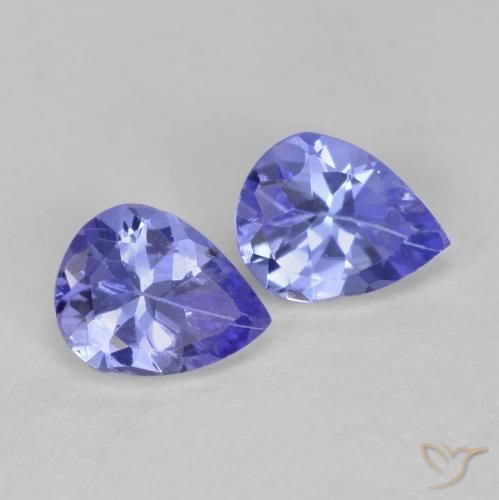 0,63 ct natürliche blauer Tansanit-Edelsteine, Birnenform, VS