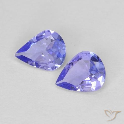 0.48ctw Natürlicher violett-blau Tansanit, Birnenform, VS