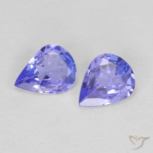 0.48 ct natürliche violett-blau Tansanit-Edelsteine, Birnenform, VS