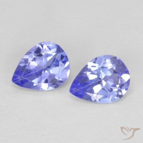 0.65ctw Natürlicher violett-blau Tansanit, Birnenform, VS