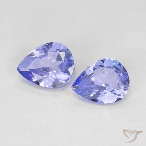 0.64ctw Natürlicher violett-blau Tansanit, Birnenform, VVS-VS