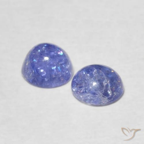 1.24 ct natürliche Intensives Violettblau Tansanit-Edelsteine, Runden, Transparent