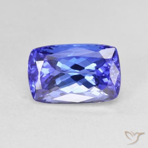 4.74ct Natürlicher tiefviolett-blau Tansanit, Kissen, VVS