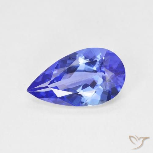 2.11ct Natürlicher tiefviolett-blau Tansanit, Birnenform, VVS