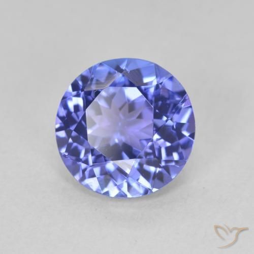 2.17ct Natürlicher Intensives Violettblau Tansanit, Runden, VVS