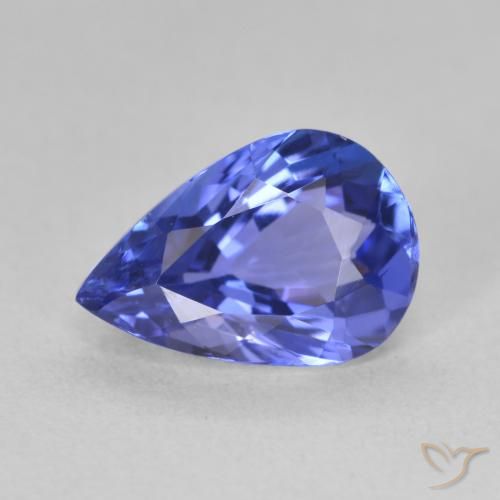 2.15ct Natürlicher violett-blau Tansanit, Birnenform, VVS