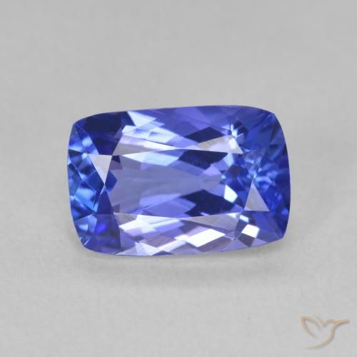 2.19ct Natürlicher tiefviolett-blau Tansanit, Kissen, VVS