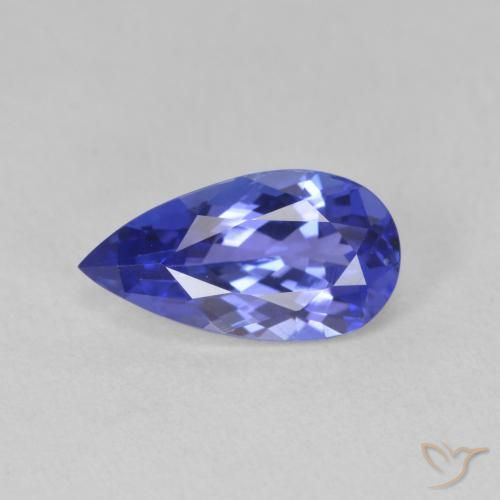 1.77ct Natürlicher tiefviolett-blau Tansanit, Birnenform, VVS