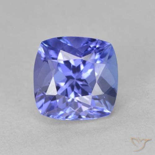 1.59ct Natürlicher tiefviolett-blau Tansanit, Kissen, VVS