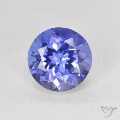 1.42ct Natürlicher Intensives Violettblau Tansanit, Runden, VVS