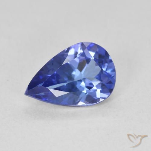 1.36ct Natürlicher tiefviolett-blau Tansanit, Birnenform, VVS