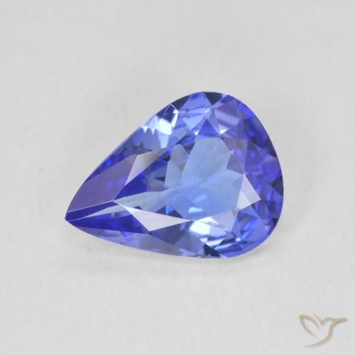 1.73ct Natürlicher tiefviolett-blau Tansanit, Birnenform, VVS