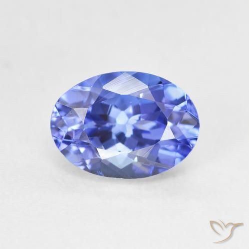 1.64ct Natürlicher tiefviolett-blau Tansanit, Oval, VVS