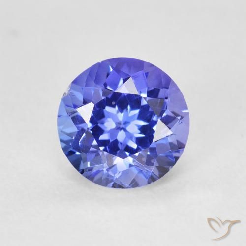 1.56ct Natürlicher Intensives Violettblau Tansanit, Runden, VVS-VS