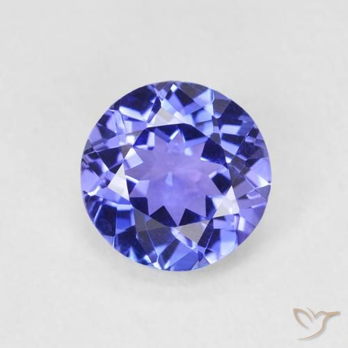 1.32ct Natürlicher violett-blau Tansanit, Runden, VVS-VS