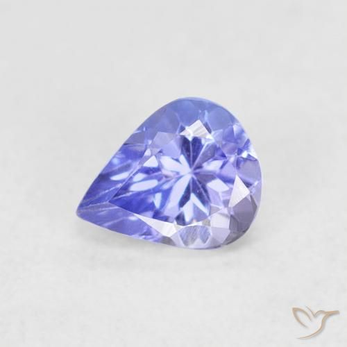 0.42ct Natürlicher violett-blau Tansanit, Birnenform, VVS-VS