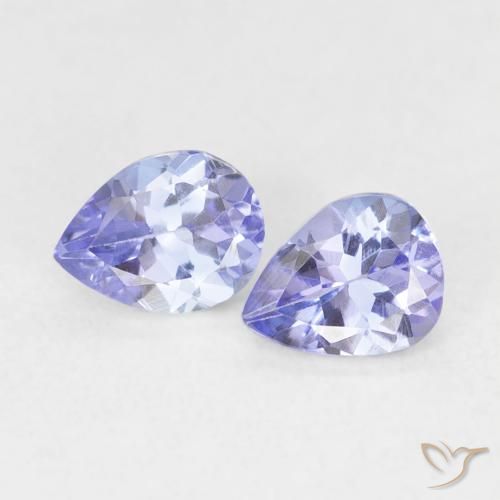 0.70ctw Natürlicher violett-blau Tansanit, Birnenform, VVS-VS