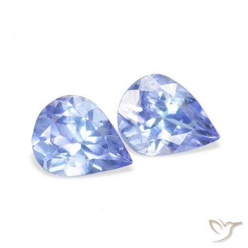 0.71 ct natürliche Pastellblau Tansanit-Edelsteine, Birnenform, VS