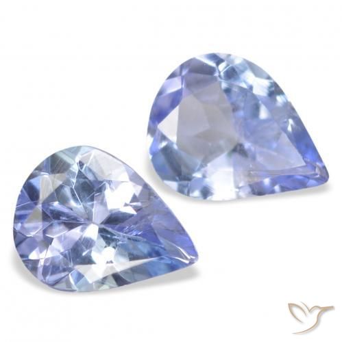 0.63 ct natürliche Pastellblau Tansanit-Edelsteine, Birnenform, VS