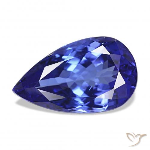 4.38ct Natürlicher violett-blau Tansanit, Birnenform, VVS, Photo A