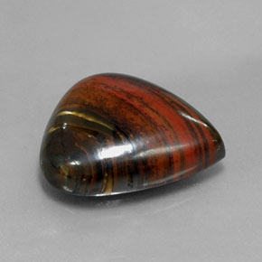 13,07 ctw natürlicher mehrfarbiger Tiger's Eye Matrix, Birnenform, Lichtundurchlässig