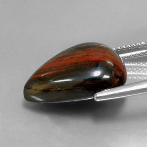 13,07 ctw natürlicher mehrfarbiger Tiger's Eye Matrix, Birnenform, Lichtundurchlässig