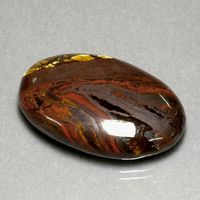 35,49 ctw natürlicher mehrfarbiger Tiger's Eye Matrix, Oval Schliff, Lichtundurchlässig