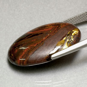 35,49 ctw natürlicher mehrfarbiger Tiger's Eye Matrix, Oval Schliff, Lichtundurchlässig