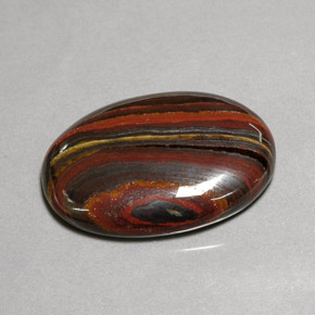 45,58 ctw natürlicher mehrfarbiger Tiger's Eye Matrix, Oval Schliff, Lichtundurchlässig