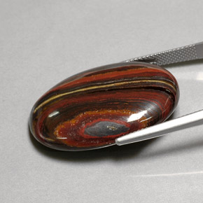 45,58 ctw natürlicher mehrfarbiger Tiger's Eye Matrix, Oval Schliff, Lichtundurchlässig