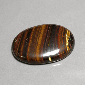 43,53 ctw natürlicher mehrfarbiger Tiger's Eye Matrix, Oval Schliff, Lichtundurchlässig