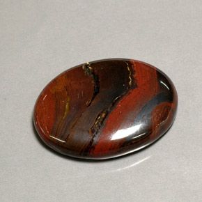 41,60 ctw natürlicher mehrfarbiger Tiger's Eye Matrix, Oval Schliff, Lichtundurchlässig