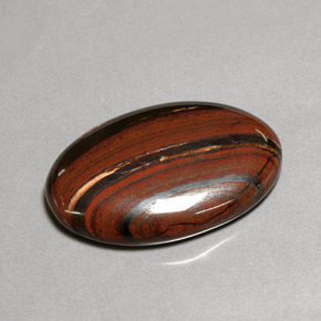 35,01 ctw natürlicher mehrfarbiger Tiger's Eye Matrix, Oval Schliff, Lichtundurchlässig