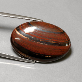 35,01 ctw natürlicher mehrfarbiger Tiger's Eye Matrix, Oval Schliff, Lichtundurchlässig