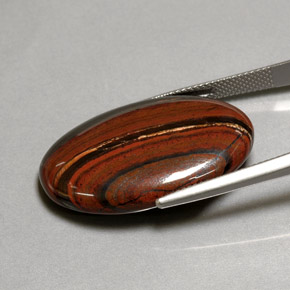 35,01 ctw natürlicher mehrfarbiger Tiger's Eye Matrix, Oval Schliff, Lichtundurchlässig