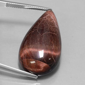33,34 ctw natürlicher mehrfarbiger Tiger's Eye Matrix, Birnenform, Lichtundurchlässig