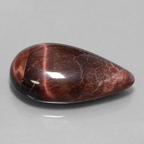 33,34 ctw natürlicher mehrfarbiger Tiger's Eye Matrix, Birnenform, Lichtundurchlässig
