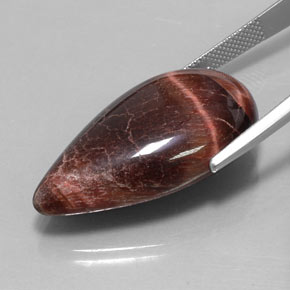 33,34 ctw natürlicher mehrfarbiger Tiger's Eye Matrix, Birnenform, Lichtundurchlässig