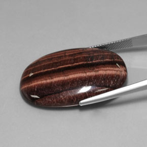 42,21 ctw natürlicher mehrfarbiger Tiger's Eye Matrix, Oval Schliff, Lichtundurchlässig