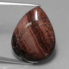 23,62 ctw natürlicher mehrfarbiger Tiger's Eye Matrix, Birnenform, Lichtundurchlässig