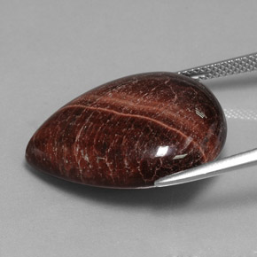 23,62 ctw natürlicher mehrfarbiger Tiger's Eye Matrix, Birnenform, Lichtundurchlässig