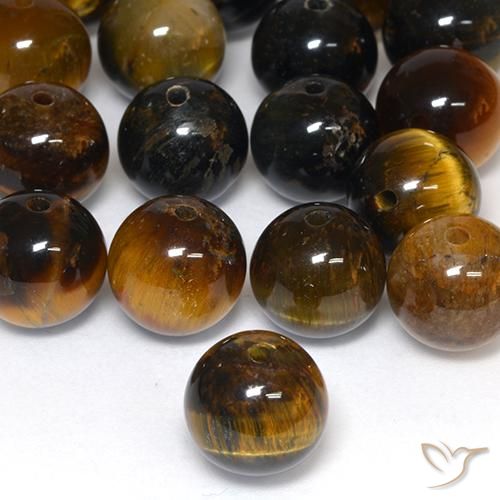 7.71ct Natürlicher Mittel-Hellbraun Tigerauge Matrix, Kugel / Ball, Lichtundurchlässig