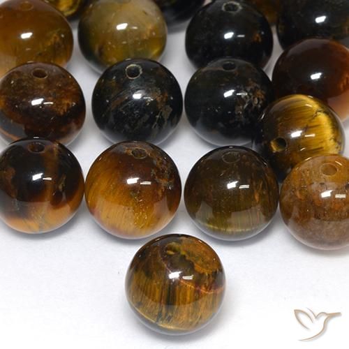 9,17 ctw natürlicher Mittel-Hellbraun Tigerauge-Matrix, Kugel / Ball, Lichtundurchlässig